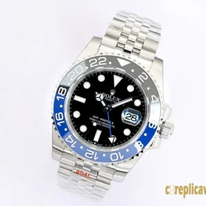 Replica Watches Rolex GMT-Master II 40mm Black Dial Men Swiss Automatic Movement Metal bracelet 1:1 Clone Watch
