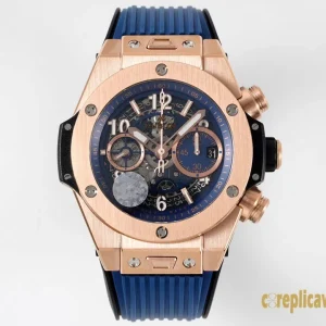Replica Watches Hublot Big Bang 45mm Blue Dial Mens Swiss Automatic Rubber Strap 1:1 Clone Watch