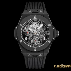 Replica Watches Hublot Big Bang 45mm Black Dial Mens Swiss Automatic Rubber Strap 1:1 Clone Watch