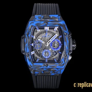 Replica Watches Hublot Big Bang 45mm Blue Dial Mens Swiss Automatic Rubber Strap 1:1 Clone Watch