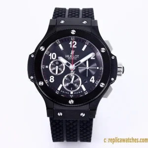 Replica Watches Hublot Big Bang 45mm Black Dial Mens Swiss Automatic Rubber Strap 1:1 Clone Watch
