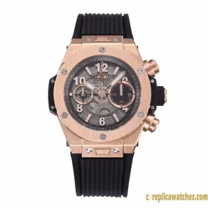 Replica Watches Hublot Big Bang 45mm Black Dial Mens Swiss Automatic Rubber Strap 1:1 Clone Watch
