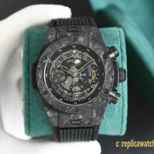 Replica Watches Hublot Big Bang 45mm Skeleton Dial Mens Swiss Automatic Rubber Strap 1:1 Clone Watch
