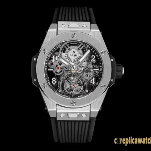 Replica Watches Hublot Big Bang 45mm Skeleton Dial Mens Swiss Automatic Rubber Strap 1:1 Clone Watch