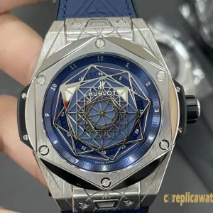 Replica Watches Hublot Big Bang 45mm Blue Dial Mens Swiss Automatic Rubber Strap 1:1 Clone Watch