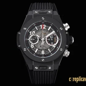 Replica Watches Hublot Big Bang 45mm Black Dial Mens Swiss Automatic Rubber Strap 1:1 Clone Watch