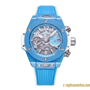 Replica Watches Hublot Big Bang 45mm Blue Gender Neutral Swiss Automatic Rubber Strap 1:1 Clone Watch