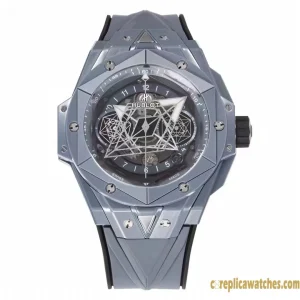 Replica Watches Hublot Big Bang 45mm Gray Dial Mens Swiss Automatic Rubber Strap 1:1 Clone Watch