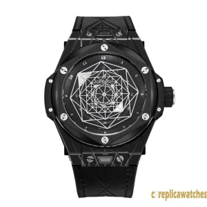 Replica Watches Hublot Big Bang 45mm Black Dial Mens Swiss Automatic Rubber Strap 1:1 Clone Watch