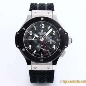 Replica Watches Hublot Big Bang 44mm Black Dial Mens Swiss Automatic Rubber Strap 1:1 Clone Watch