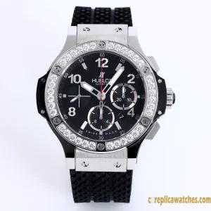 Replica Watches Hublot Big Bang 44mm Black Dial Mens Swiss Automatic Rubber Strap 1:1 Clone Watch