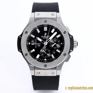 Replica Watches Hublot Big Bang 45mm Black Dial Mens Swiss Automatic Rubber Strap 1:1 Clone Watch