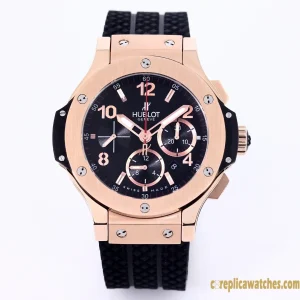 Replica Watches Hublot Big Bang 45mm Black Dial Mens Swiss Automatic Rubber Strap 1:1 Clone Watch