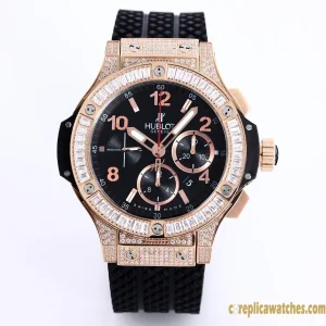 Replica Watches Hublot Big Bang 45mm Black Dial Mens Swiss Automatic Rubber Strap 1:1 Clone Watch