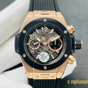 Replica Watches Hublot Big Bang 45mm Black Dial Mens Swiss Automatic Rubber Strap 1:1 Clone Watch