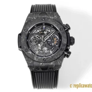 Replica Watches Hublot Big Bang 45mm Skeleton Black Dial Mens Swiss Automatic Rubber Strap 1:1 Clone Watch