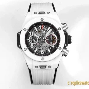 Replica Watches Hublot Big Bang 45 White Dial Mens Swiss Automatic Rubber Strap 1:1 Clone Watch