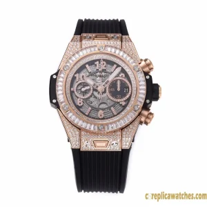 Replica Watches Hublot Big Bang 45mm Gray Dial Mens Swiss Automatic Rubber Strap 1:1 Clone Watch