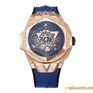 Replica Watches Hublot Big Bang 45mm Blue Gender Swiss Automatic Rubber Strap 1:1 Clone Watch