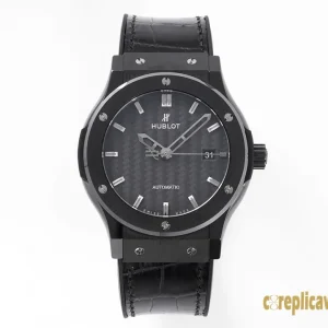 Replica Watches Hublot Classic Fusion 42mm Gray Dial Men Swiss Automatic Leather Bracelet 1:1 Clone Watch