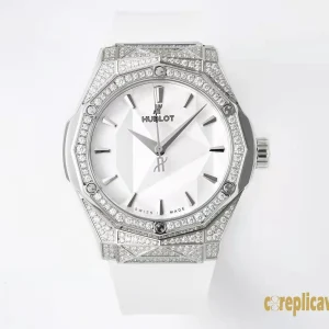 Replica Watches Hublot Classic Fusion 42mm White Dial Women Swiss Automatic Metal bracelet 1:1 Clone Watch