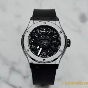 Replica Watches Hublot Classic Fusion 45mm Black Dial Mens Swiss Automatic Rubber Strap 1:1 Clone Watch