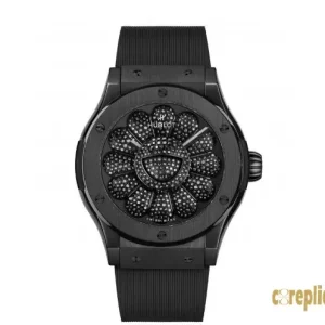 Replica Watches Hublot Classic Fusion 45mm Black Dial Mens Swiss Automatic Rubber Strap 1:1 Clone Watch