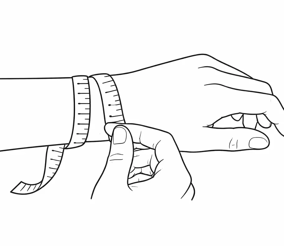 How to measure wrist size using a flexible measuring tape