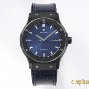 Replica Watches Hublot Classic Fusion 42mm Blue Dial Mens Swiss Automatic Leather Strap 1:1 Clone Watch