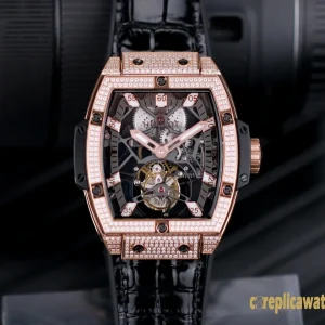 Replica Watches Hublot Spirit of Big Bang 45mm Black Dial Mens Swiss Automatic Leather Strap 1:1 Clone Watch