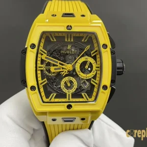 Replica Watches Hublot Spirit of Big Bang 42 mm Yellow Dial Mens Swiss Automatic Rubber Strap 1:1 Clone Watch