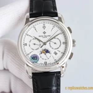 Replica Watches Patek Philippe Grand Complications 42 mm White Dial Men Swiss Automatic Movement Leather Strap 1:1 Clone Watch
