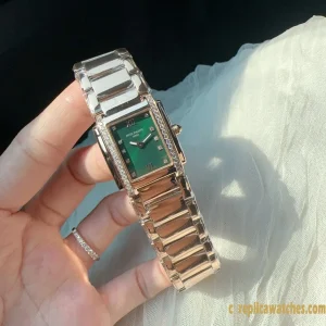 Replica Watches Patek Philippe Twenty Four 26mm Green Dial Women Swiss Automatic Movement Metal Bracelet 1:1 Clone Watch
