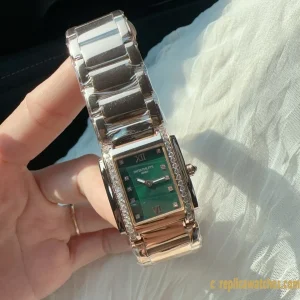 Replica Watches Patek Philippe Twenty Four 26mm Green Dial Women Swiss Automatic Movement Metal Bracelet 1:1 Clone Watch