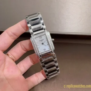 Replica Watches Patek Philippe Twenty Four 26mm White Dial Women Swiss Automatic Movement Metal Bracelet 1:1 Clone Watch