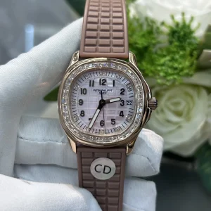 Replica Watches Patek Philippe Twenty~4 35mm Cream Dial Women Swiss Automatic Movement Rubber Strap 1:1 Clone Watch