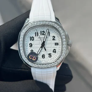 Replica Watches Patek Philippe Aquanaut 40 mm White Dial Women Swiss Automatic Movement Rubber Strap 1:1 Clone Watch