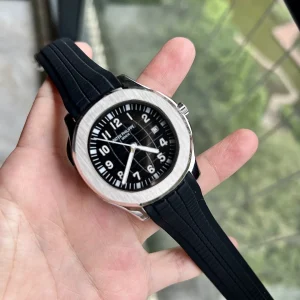 Replica Watches Patek Philippe Aquanaut 42mm Black Dial Men Swiss Automatic Movement Rubber Strap 1:1 Clone Watch