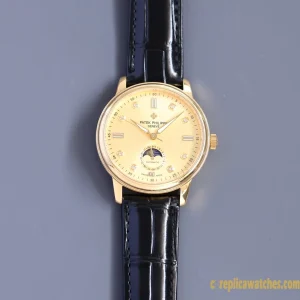 Replica Watches Patek Philippe Grand Complications 40 mm Gold Dial Men Swiss Automatic Movement Leather Strap 1:1 Clone Watch