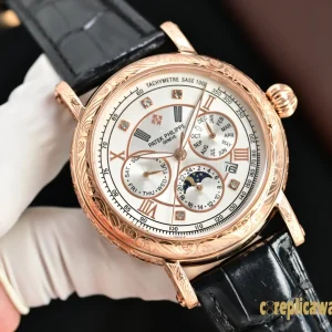 Replica Watches Patek Philippe Grand Complications 42 mm Rose Gold Men Swiss Automatic Movement Leather Strap 1:1 Clone Watch