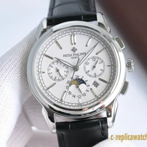 Replica Watches Patek Philippe Grand Complications 42 mm White Dial Men Swiss Automatic Movement Leather Strap 1:1 Clone Watch