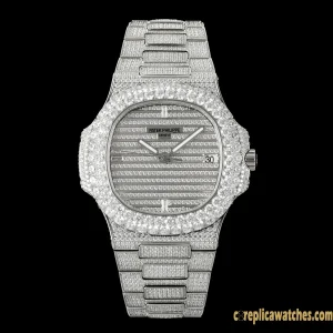 Replica Watches Patek Philippe Nautilus 40 mm Silver Gender Neutral Swiss Automatic Movement Metal Bracelet 1:1 Clone Watch