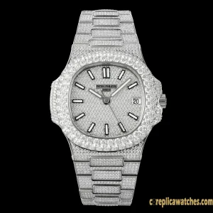 Replica Watches Patek Philippe Nautilus 40mm Silver Gender Neutral Swiss Automatic Movement Metal Bracelet 1:1 Clone Watch