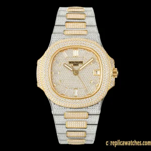 Replica Watches Patek Philippe Nautilus 40 mm White Dial Mens Swiss Automatic Movement Metal Bracelet 1:1 Clone Watch