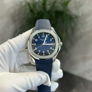 Replica Watches Patek Philippe Nautilus 42 mm Blue Dial Men Swiss Automatic Movement Rubber Strap 1:1 Clone Watch