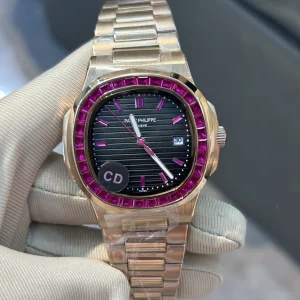 Replica Watches Patek Philippe Nautilus 42 mm Black Dial Men Swiss Automatic Movement Metal Bracelet 1:1 Clone Watch