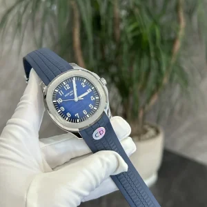 Replica Watches Patek Philippe Nautilus 42 mm Black Dial Men Swiss Automatic Movement Rubber Strap 1:1 Clone Watch