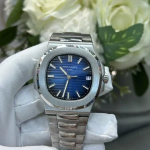 Replica Watches Patek Philippe Nautilus 42mm Blue Dial Men Swiss Automatic Movement Metal Bracelet 1:1 Clone Watch