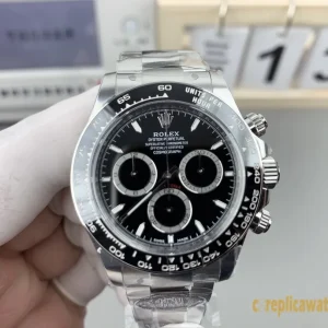 Replica Watches Rolex Daytona 40mm Black Dial Men Swiss Automatic Movement Metal bracelet 1:1 Clone Watch