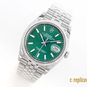 Replica Watches Rolex Datejust 40mm Green Dial Men Swiss Automatic Movement Metal bracelet 1:1 Clone Watch